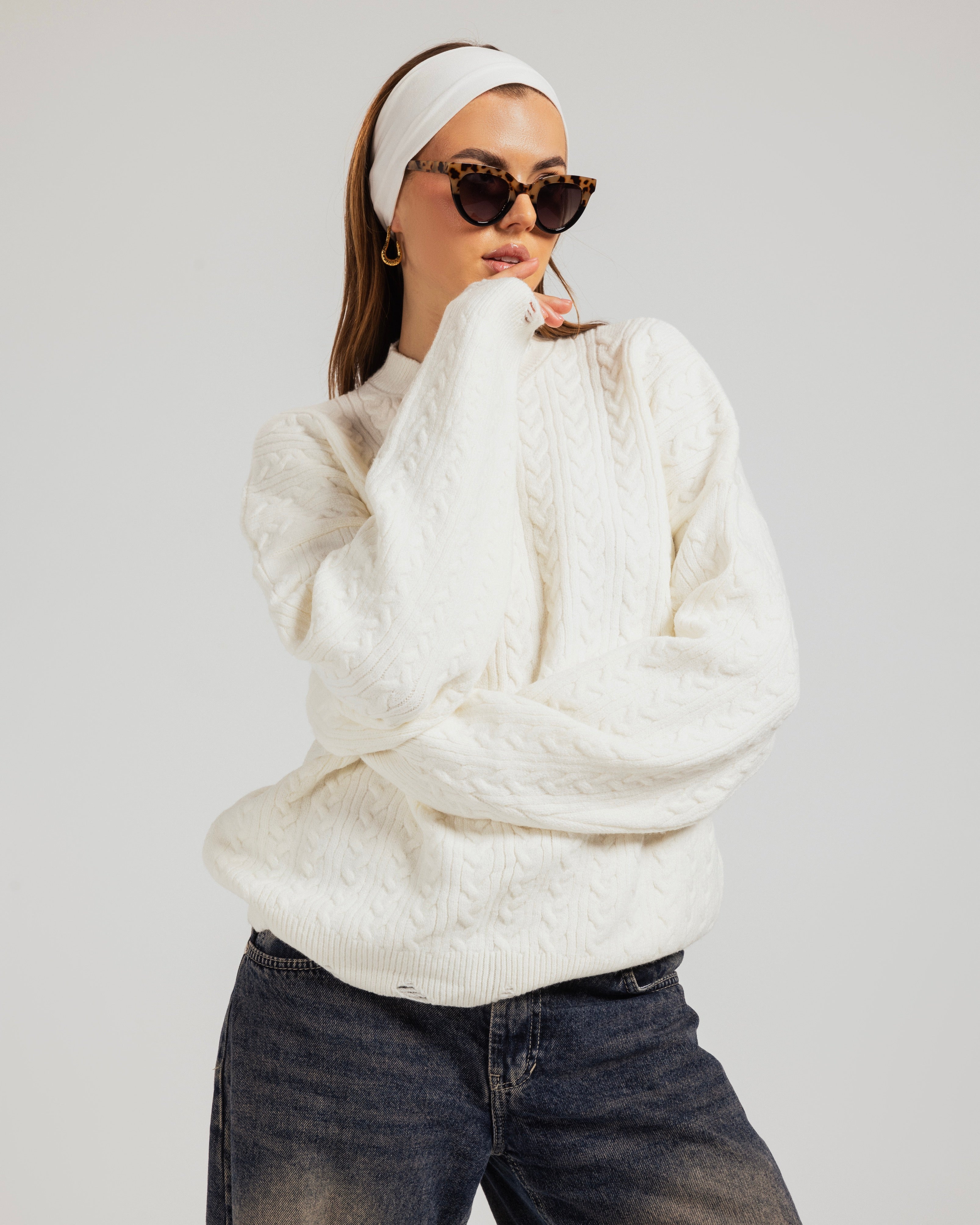 Oversized Textured Knit Sweater